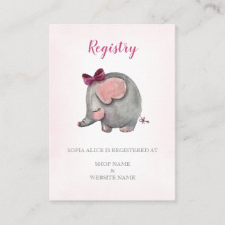 Registerkaart | Baby shower Girl | Afsluitingskaar Informatiekaartje