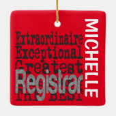 Registrar Extraordinaire CUSTOM Keramisch Ornament (Achterkant)