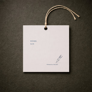 Registratie van burgerlijke ceremonie bedankjes labels