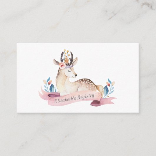Registre baby shower Carte de cerfs de bois (Devant)