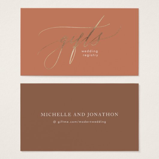 Registre Cadeau Boho Élégant Dusty Orange Terracot (Devant & derrière)