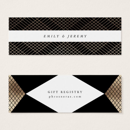 Registre de cadeaux Diamond Géométrique Black Gold (Devant & derrière)