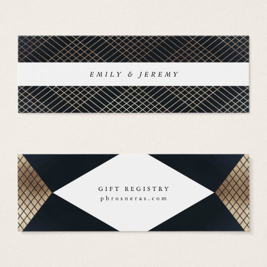 Registre de cadeaux Diamond Geometry Navy Gold Gat (Devant & derrière)