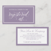 Registre mariage / Inscrit Sur Cartes - Lavender (Devant / Derrière)