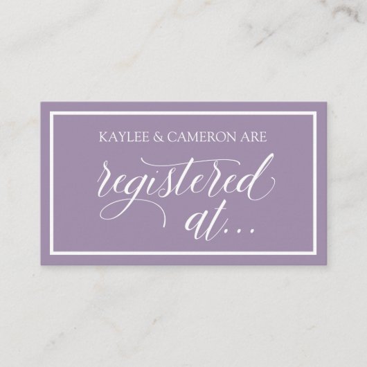 Registre mariage / Inscrit Sur Cartes - Lavender (Devant)