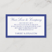 Registre mariage / Inscrit Sur Cartes - Royal Blue (Dos)