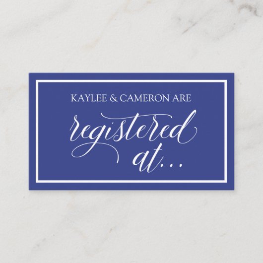 Registre mariage / Inscrit Sur Cartes - Royal Blue (Devant)