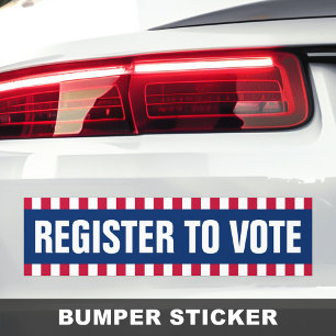 Registreer je om te stemmen politieke verkiezing g bumpersticker