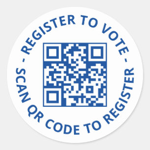 Registreer om aangepaste QR-code blauw en wit te s Ronde Sticker