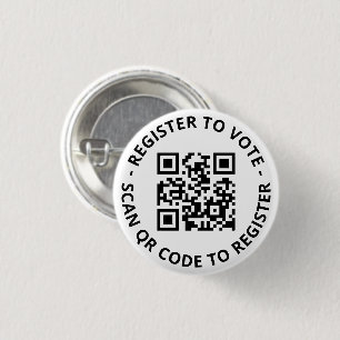 Registreer om op maat scanbare QR-code wit te stem Ronde Button 3,2 Cm