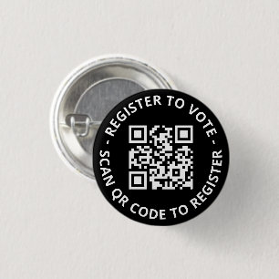 Registreer om te stemmen op maat scannable QR Code Ronde Button 3,2 Cm