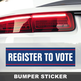 Registreer om te stemmen politieke verkiezingen bl bumpersticker