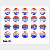 Registreer om te stemmen ronde sticker (Vel)