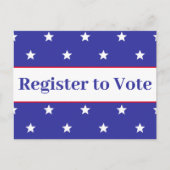 Registreer om te stemmen Rood Wit en Blauw Briefkaart (Voorkant)