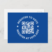 Registreer om te stemmen scannable aangepaste QR C Briefkaart (Voorkant / Achterkant)