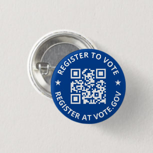 Registreer om te stemmen scannable aangepaste QR C Ronde Button 3,2 Cm