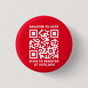 Registreer om te stemmen scannable QR Code custom Ronde Button 3,2 Cm