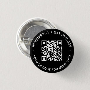 Registreer om te stemmen scannable QR Code custom Ronde Button 3,2 Cm