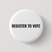 Registreer voor minimalistische typografie zwart w ronde button 3,2 cm (Voorkant)
