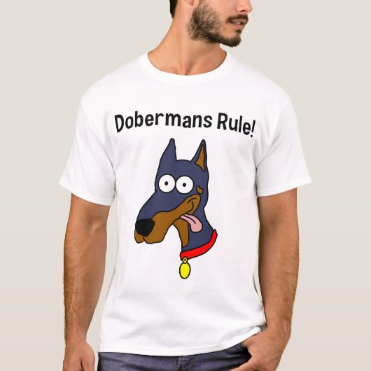 "Règle de dobermann !" Le T-shirt des hommes (Devant)