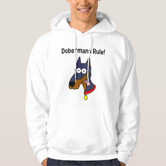 "Règle de dobermann !" Sweat - shirt à capuche (Devant)