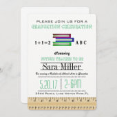 Règle et livres Enseignant Diplôme Invitation (Devant / Derrière)