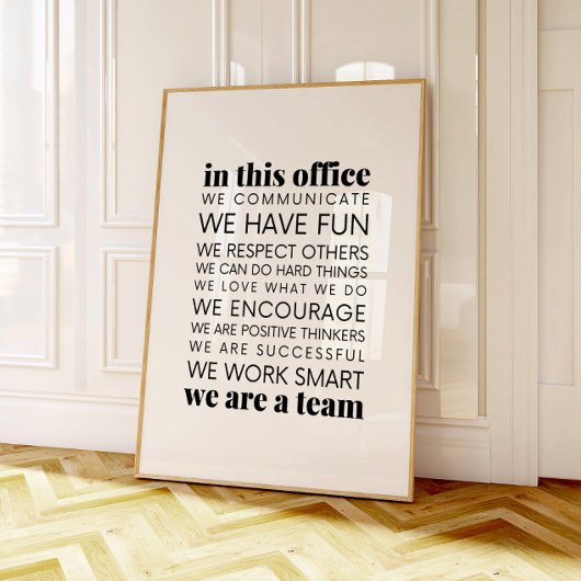 Règles de ce bureau, Impression de citation sur le