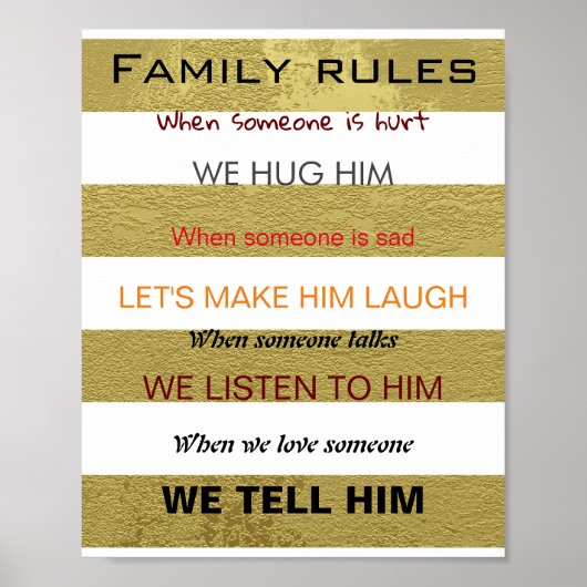Règles de famille en or affiche (Devant)