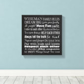 Règles de famille Nom 10x10 Toile enrobée (Insitu (Plancher de Bois))