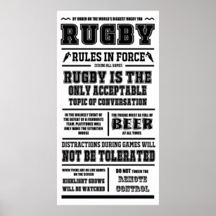 Règles De Rugby En Vigueur - Grand Poster