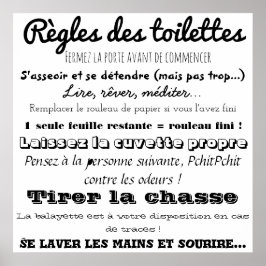 Règles des toilettes poster
