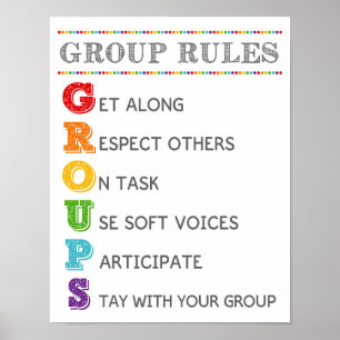 Règles du GROUPE Affiche de gestion du comportemen