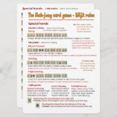 Règles du jeu de cartes à grande impression - Main (Devant / Derrière)