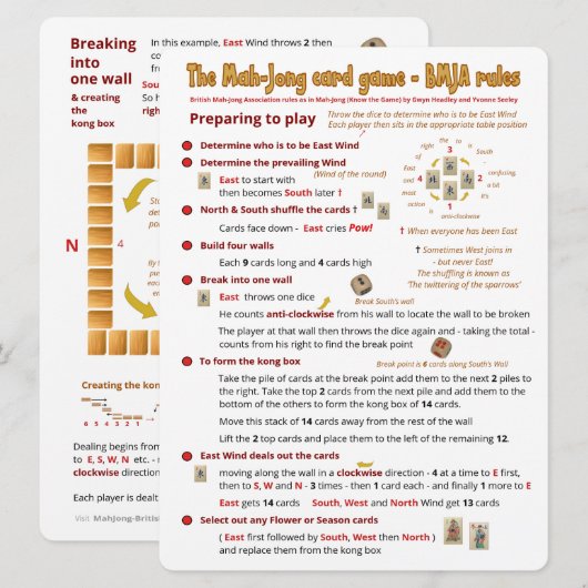 Règles du jeu de cartes à grande impression - Prép (Devant / Derrière)