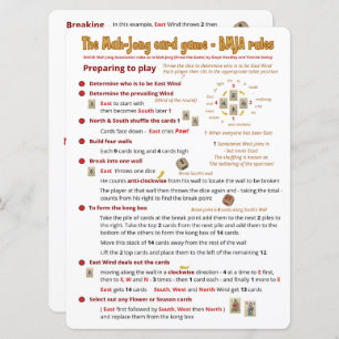 Règles du jeu de cartes à grande impression - Prép