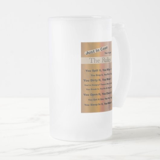 Règles du ménage Mug congelé (Devant droit)