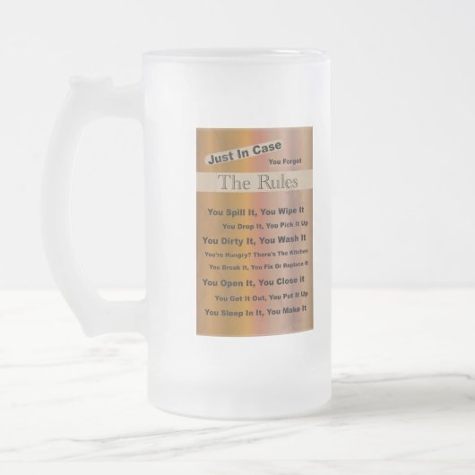 Règles du ménage Mug congelé (Gauche)