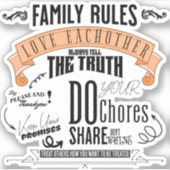 RÈGLES FAMILIALES CARRÉ STICKER (Devant)