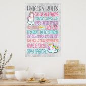 Règles Unicorn Citations Motivationnelles - Poster (Cuisine)