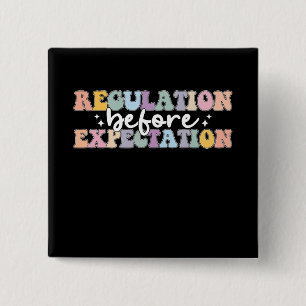 Regulering voor verwachtingsvolle Groovy Vierkante Button 5,1 Cm