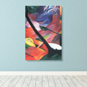 Reh im Walde II door Franz Marc; Reh im Walde Canvas Afdruk