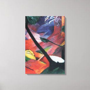 Reh im Walde II door Franz Marc; Reh im Walde Canvas Afdruk