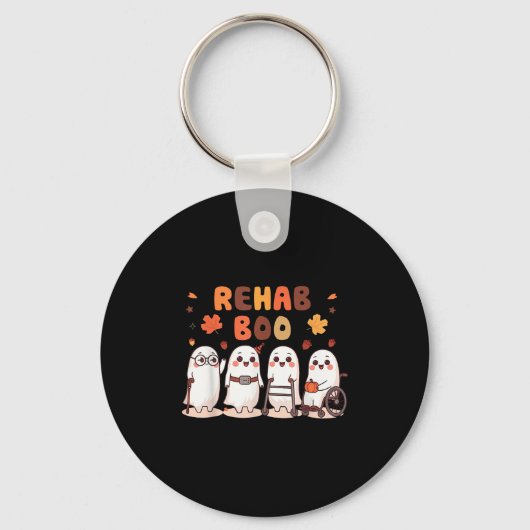 Rehab Boo Halloween Fun Ghost Physical Therapy Ot Sleutelhanger (Voorkant)