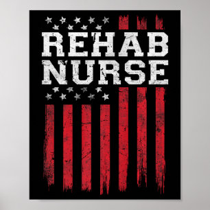 Rehab Nurse Amerikaanse vlag Amerikaanse patriot V Poster