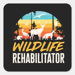 Rehabilitator in het wild vierkante sticker