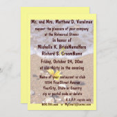 Rehearal Dinner Ocean Seashells Yellow Kaart (Voorkant / Achterkant)