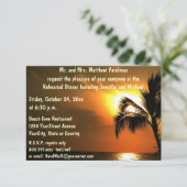 Rehearal Dinner Tropical Sunset Kaart (Staand voorkant)