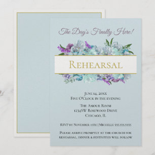 Rehearings blauwgroen Bouquet Rustic Wedding Suite Kaart