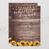 Rehearings  zonnebloem Rustic String Lights Kaart (Voorkant / Achterkant)