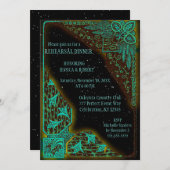 Rehearsal | Art Deco Turquoise en Green Kaart (Voorkant / Achterkant)